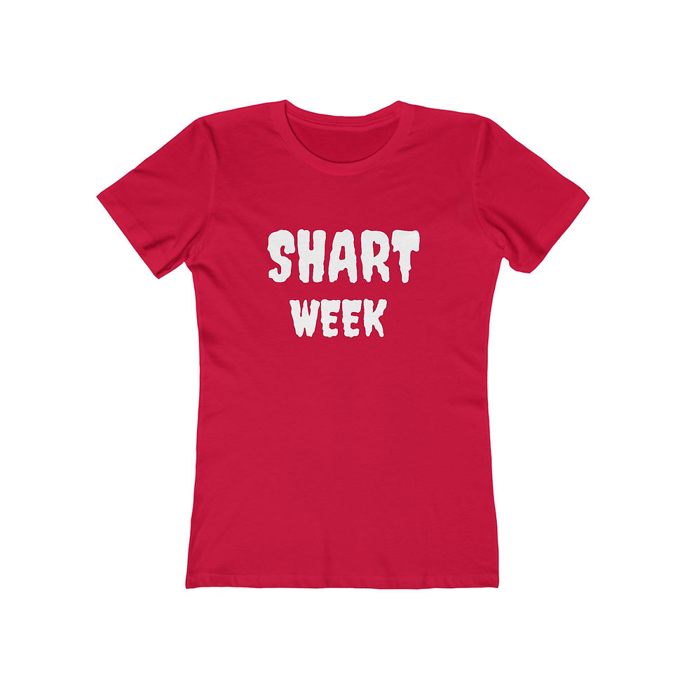 Thumbnail: Fitted Shart Week t-shirt for women who love a funny Shark Week spoof
