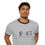 Thumbnail: Model wearing gray F47 Foxtrot Delta Tango Anti-MAGA Unisex T-Shirt