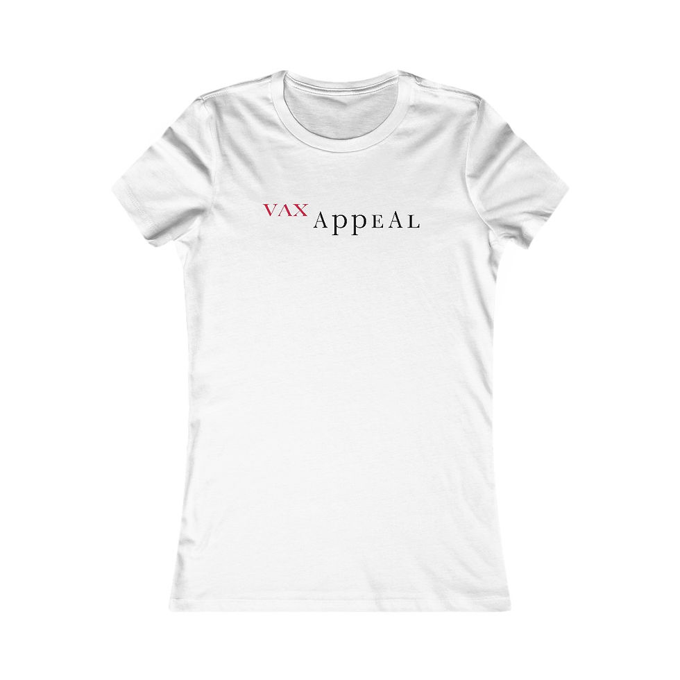 White women's t-shirt with VAXAPPEAL text