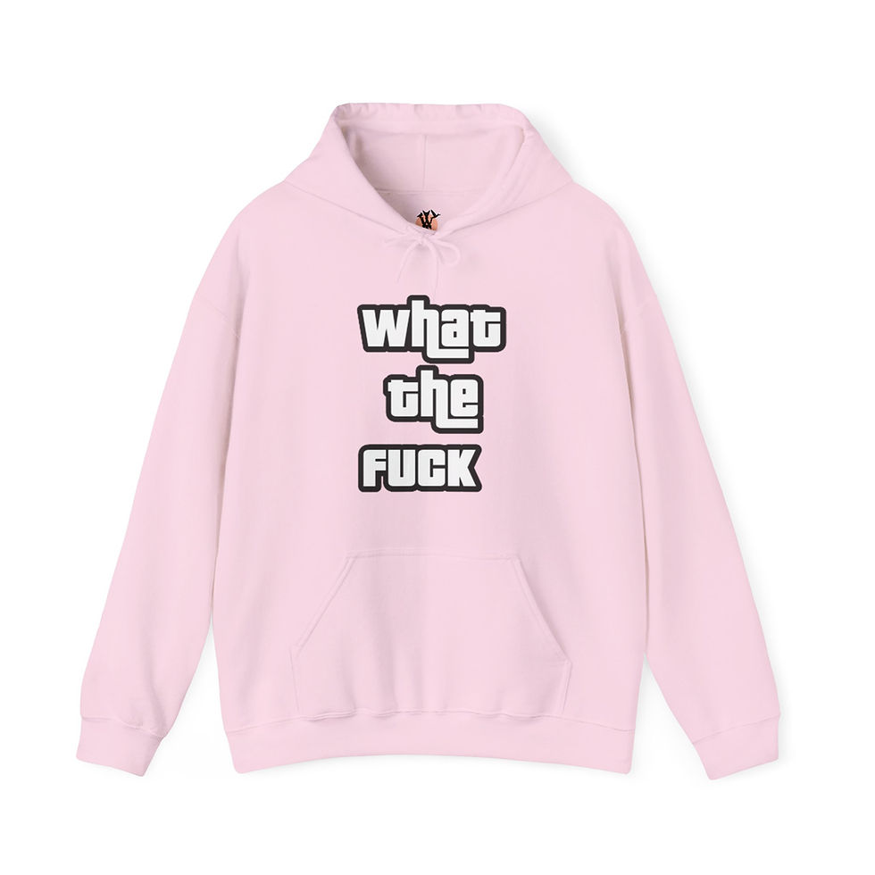Thumbnail: Pink hoodie with "What the Fuck" text