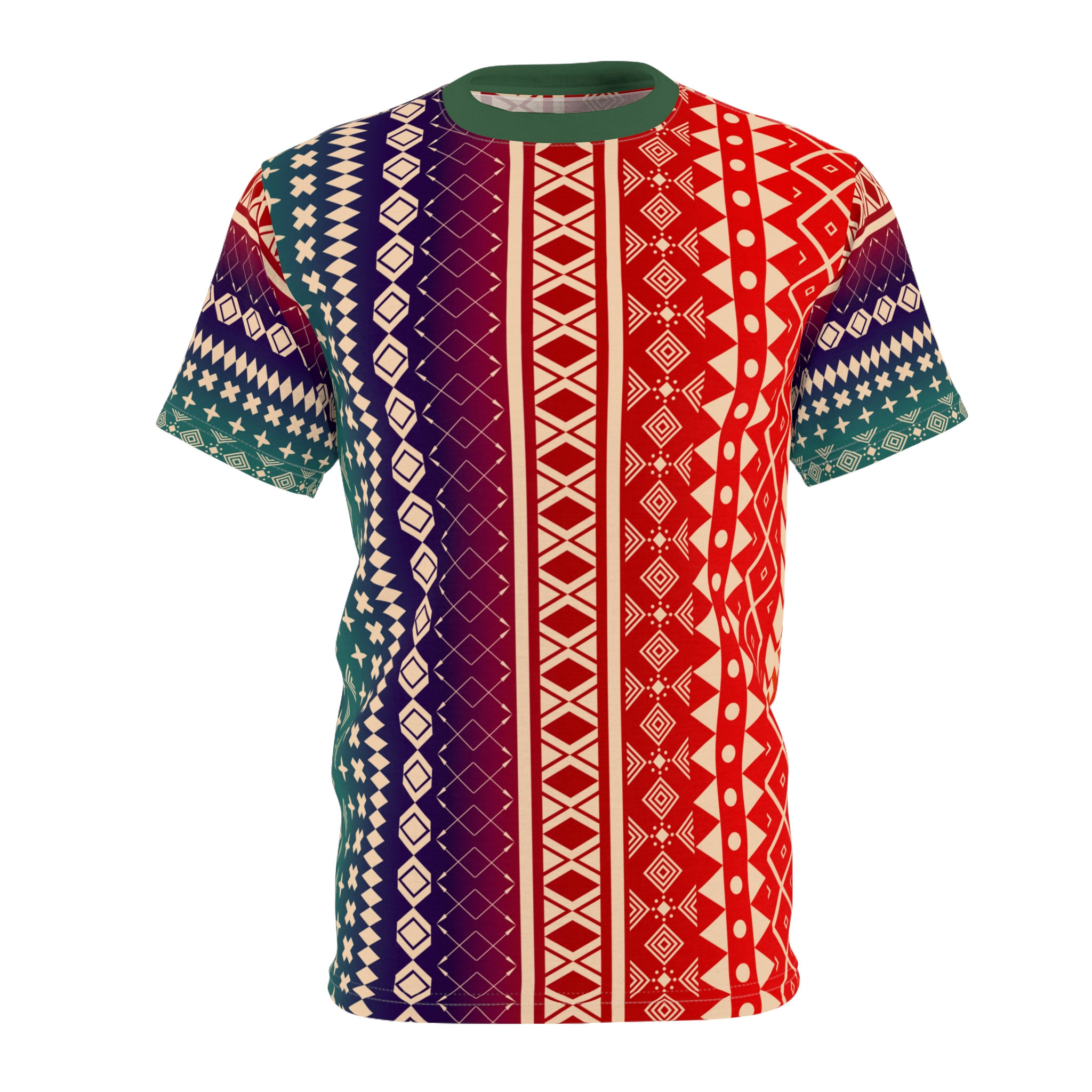 Diamond shaped retro vertical pattern, Unisex t-shirt