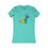 Thumbnail: Rainbow dinosaur on teal women's t-shirt