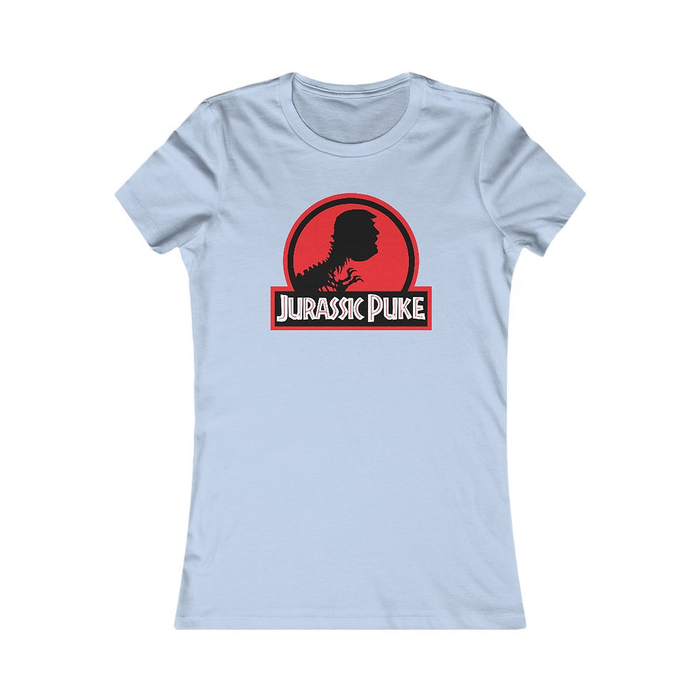 Thumbnail: Jurassic Puke parody t-shirt design