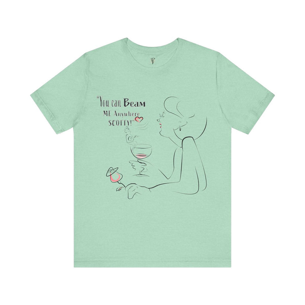 Thumbnail: Woman enjoys martini; unisex tee