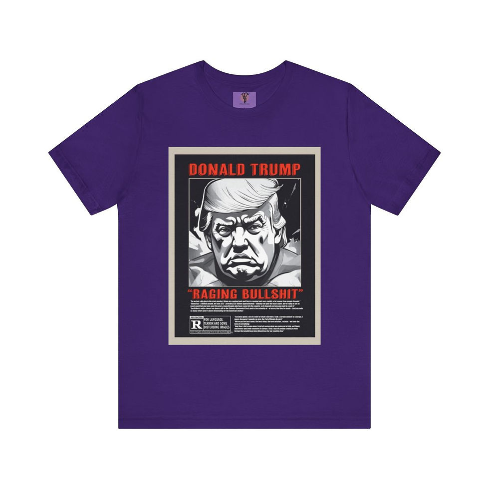 Thumbnail: Purple unisex tee featuring Donald Trump; Making his Exit
