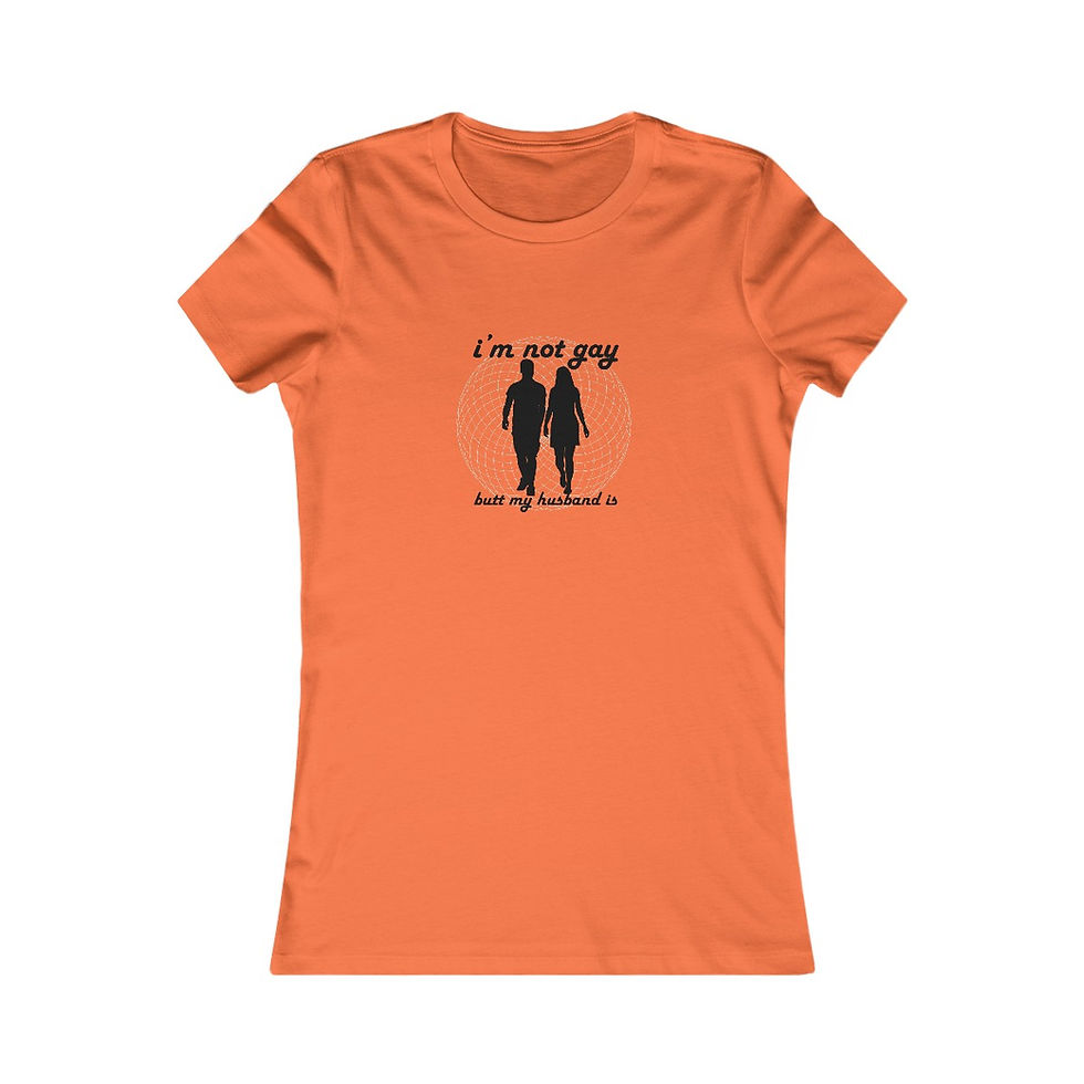 Thumbnail: Orange t-shirt: "I'm not gay, but my husband is"