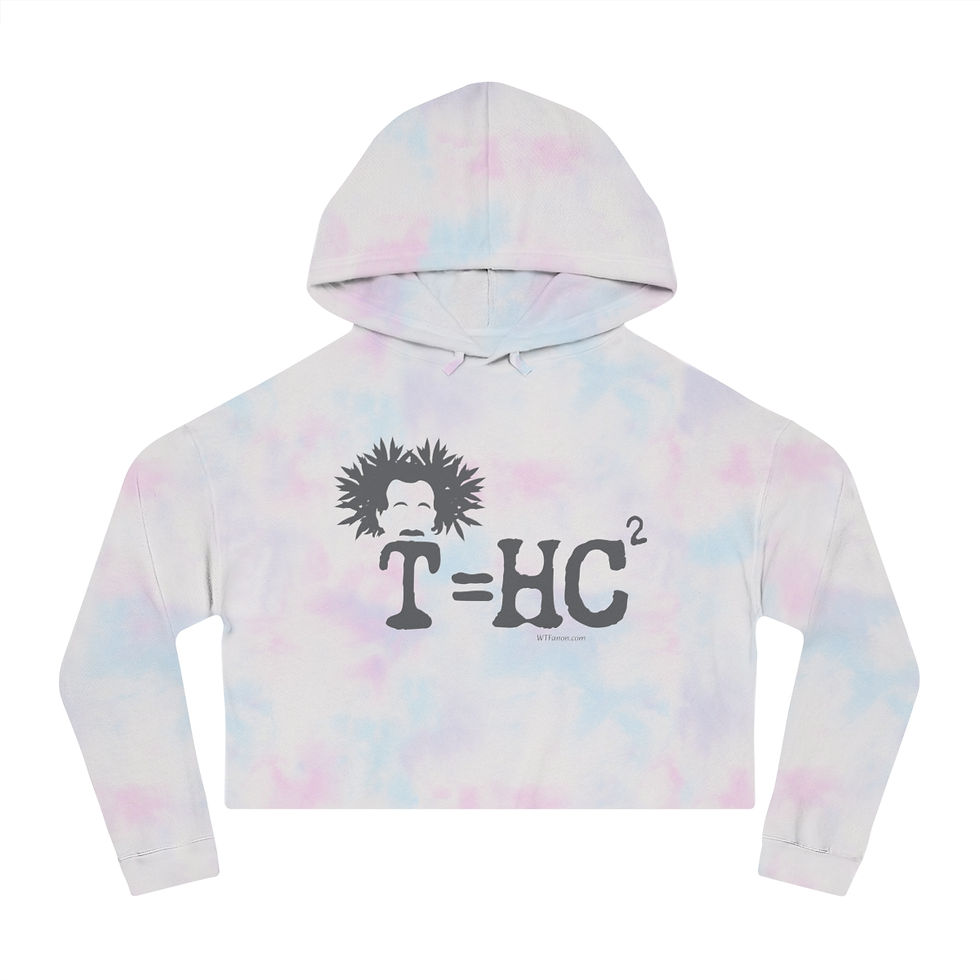 Thumbnail: Tie-dye cropped hoodie featuring Einstein and T=HC²