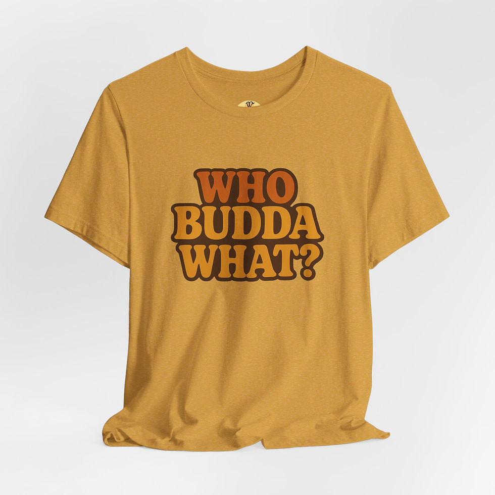 Thumbnail: Retro font graphic tee in muted orange and brown color scheme.