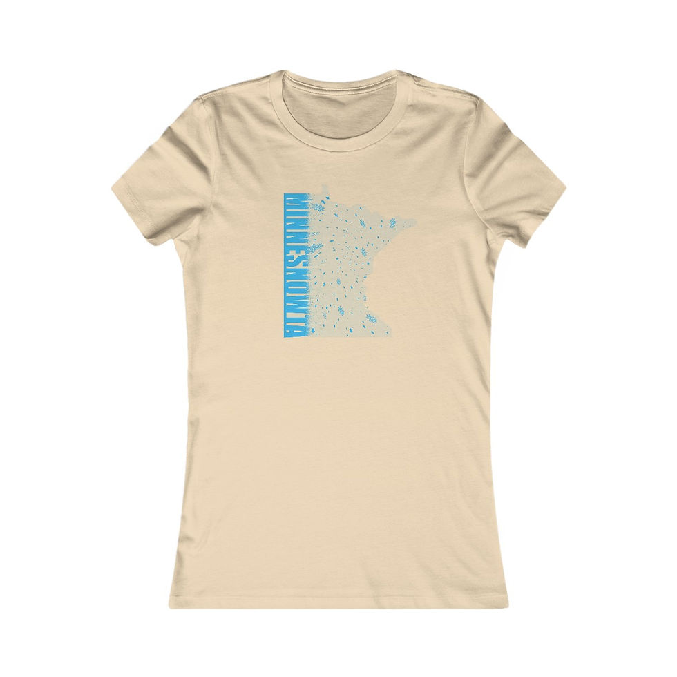 Thumbnail: Beige women's t-shirt, Minnesota outline design