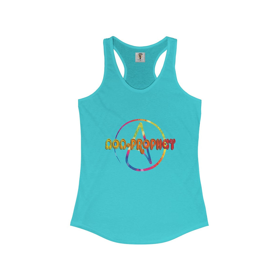 Thumbnail: Rainbow Anarchy symbol on teal women's tank top