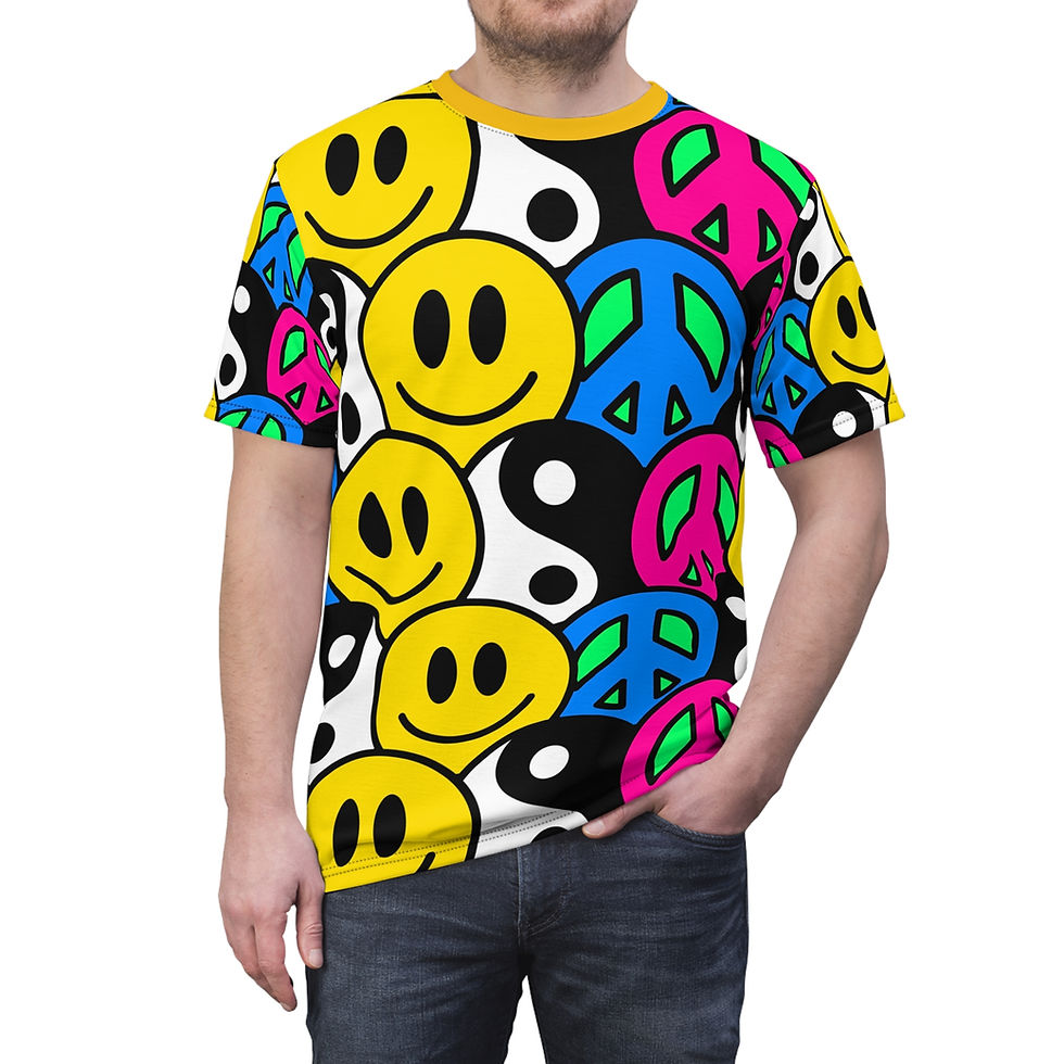 Thumbnail: Smiley Face, Yin-Yang. Peace Sign, Unisex Tee