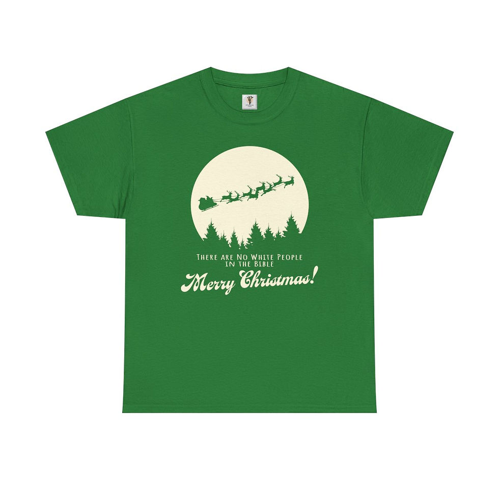 Thumbnail: Green Christmas T-shirt with Santa and "Merry Christmas!" text