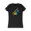 Thumbnail: Rainbow dinosaur on black women's t-shirt