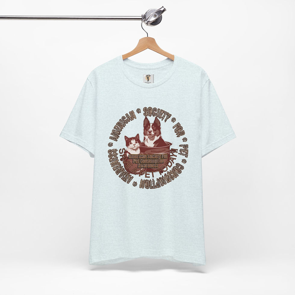 Thumbnail: Light blue t-shirt with dog and cat graphic
