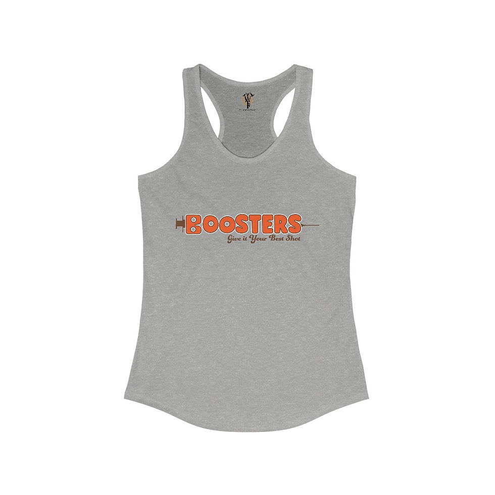 Gray tank top with "Boosters" graphic