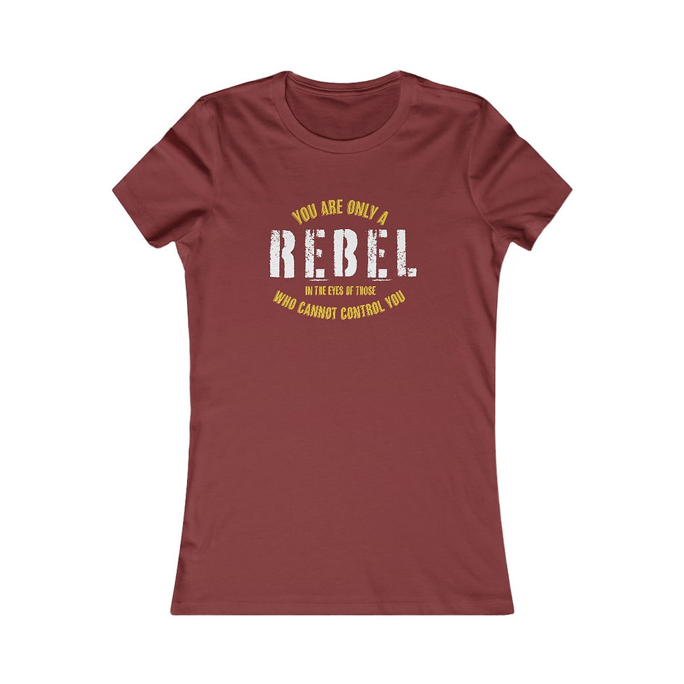 Thumbnail: maroon t-shirt with "You are only a rebel if they're shooting at you" text