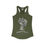 Thumbnail: Women's olive green racerback tank top featuring a smoke design and 'Smoke Show' text