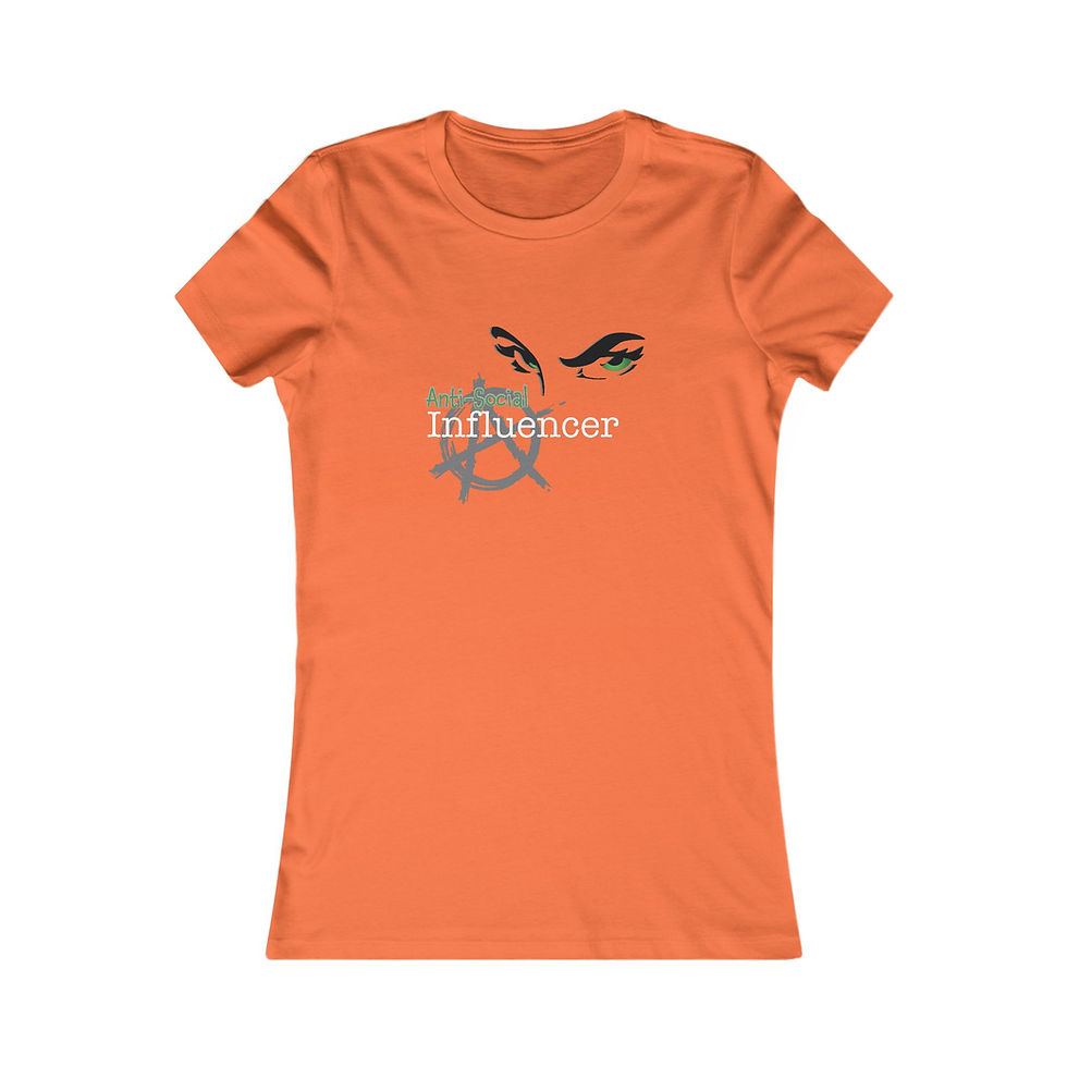 Orange women's t-shirt, Influencer design, intense eyes