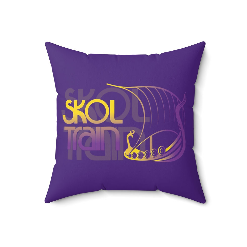 Thumbnail: Purple pillow with Skol Train text and Viking ship