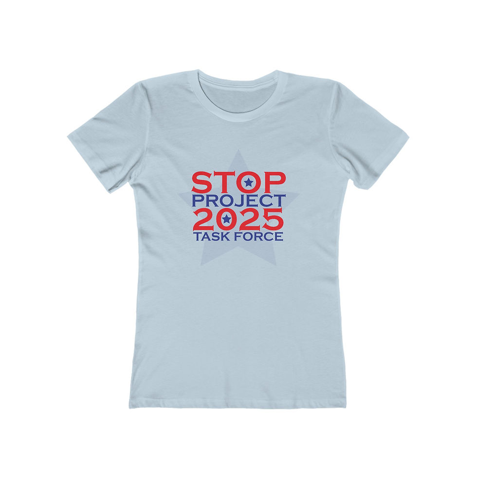 Thumbnail: Women's light blue Stop Project 2025 Task Force tee