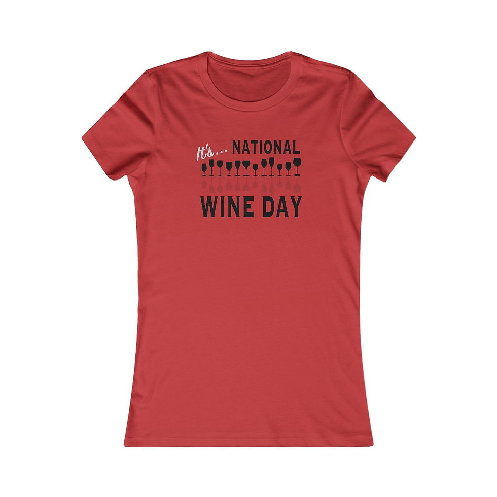 Thumbnail: Red women's t-shirt celebrating National Wine Day