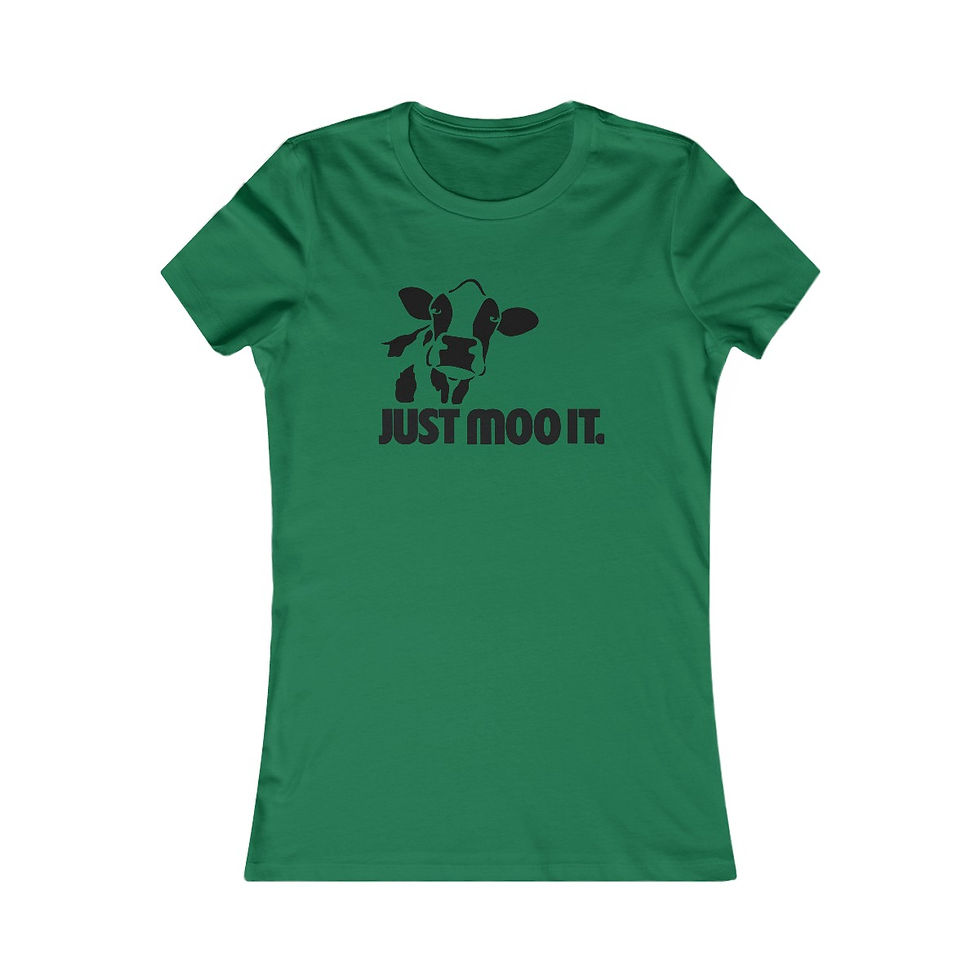 Thumbnail: Green T-Shirt with Cow and "Just Moo It"