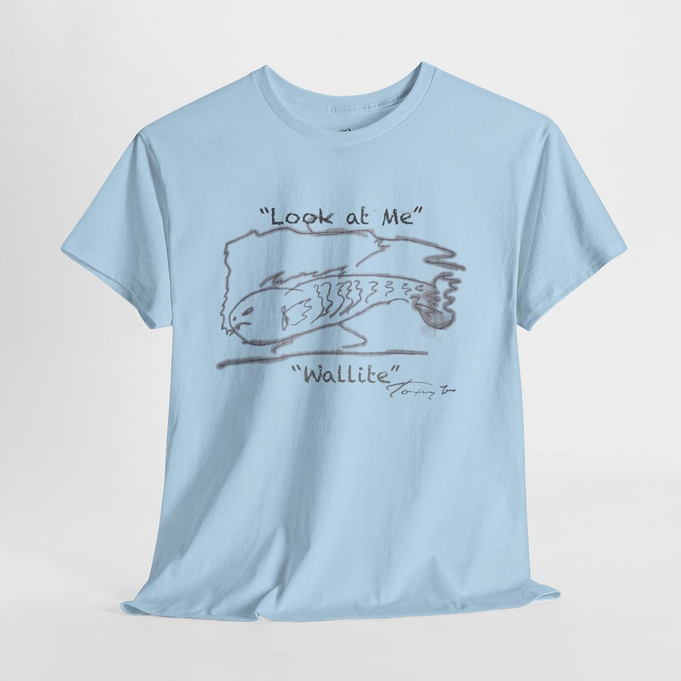 Thumbnail: Light blue unisex tee: "Look at me" wallie fish
