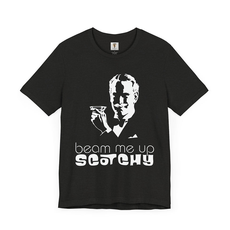 Thumbnail: Beam me up Scotchy! Classic Fit Tee Shirt with a star trek beam me up design.