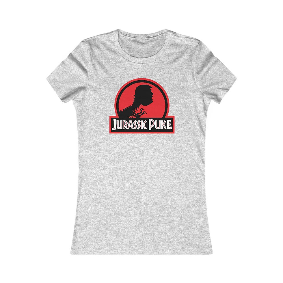 Thumbnail: Gray T-Shirt with Jurassic Puke logo
