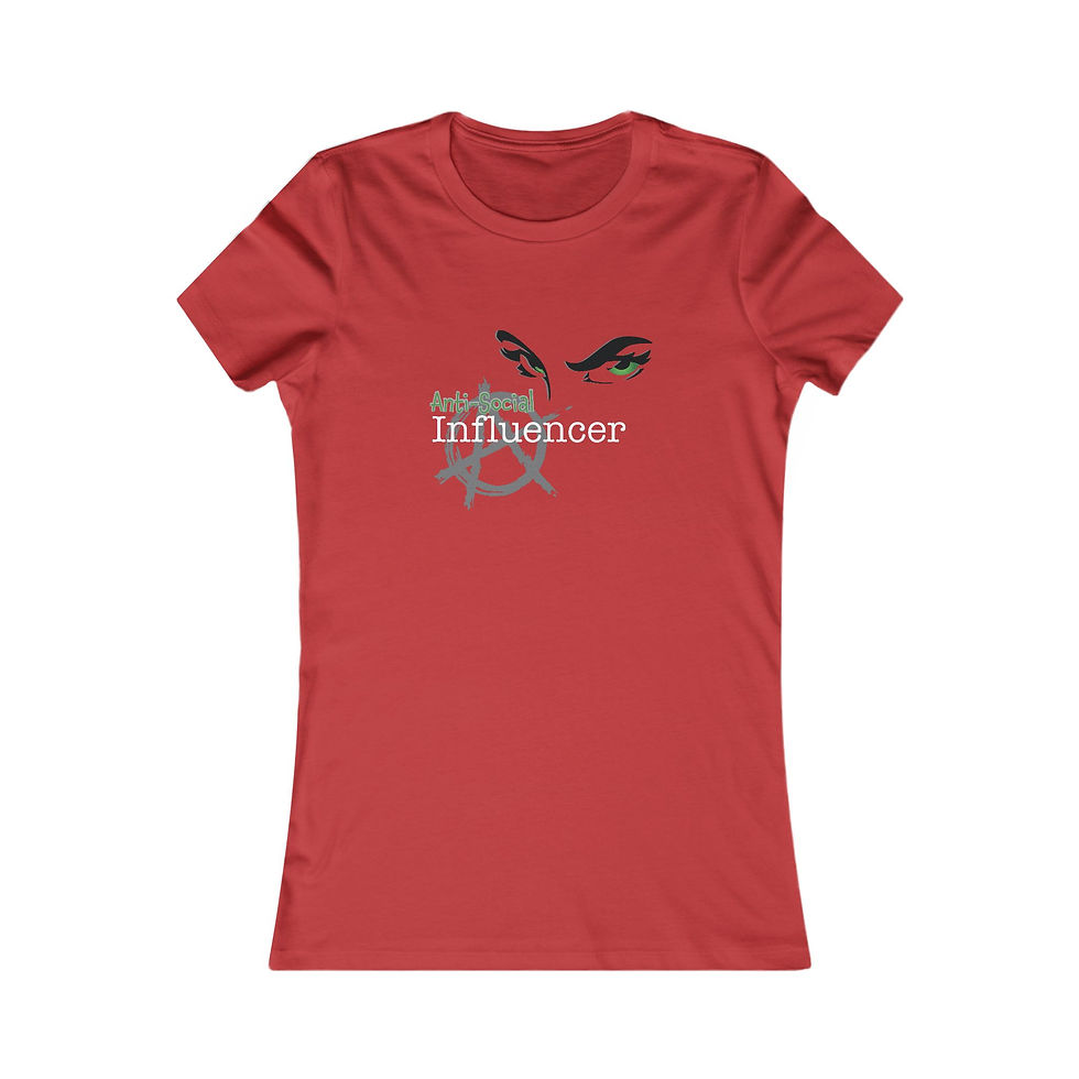 Thumbnail: Red women's shirt; 'Social Influencer' design