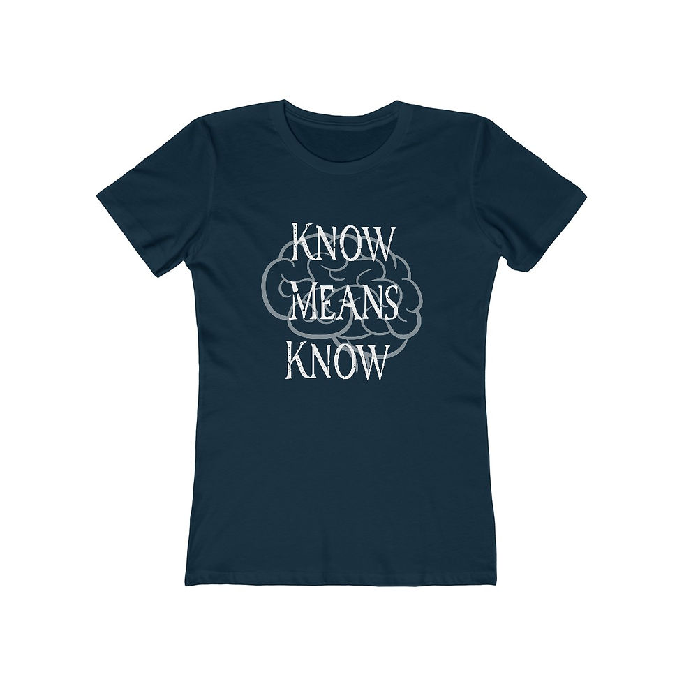 Thumbnail: Unisex tee shirt with "Know Means Know" design