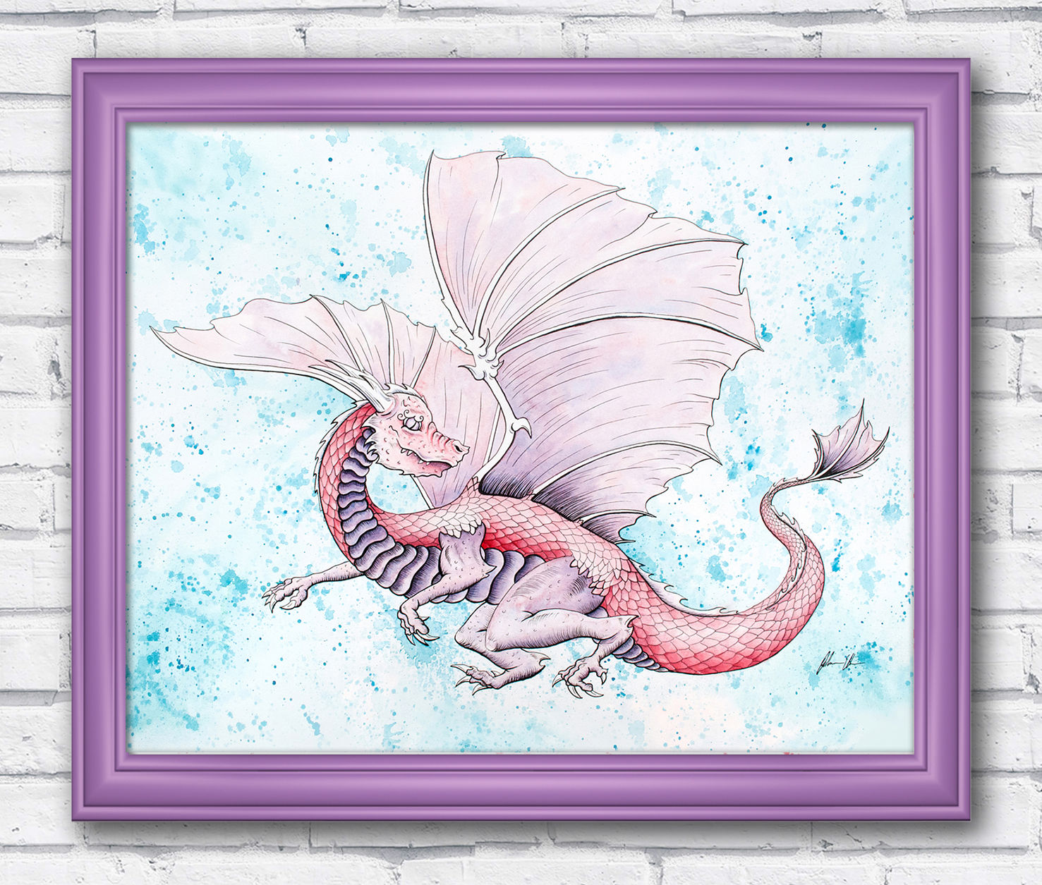 Dragon Watercolor Fantasy Print