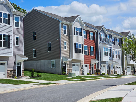 A picture of a rown of townhouse in Vista Reserve in White Marsh, MD built by Sage Homes and sold by Justin McCurdy.