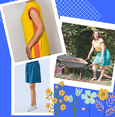 Azul Cuadrícula Moda Collage Día de la M