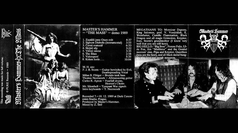 Master's Hammer - The Mass (1989). Kaset kartonetindeki teşekkürler kısmında Bathory'den Quorthon'un ismi ve yanında "you are the best" yazısı mevcut.
