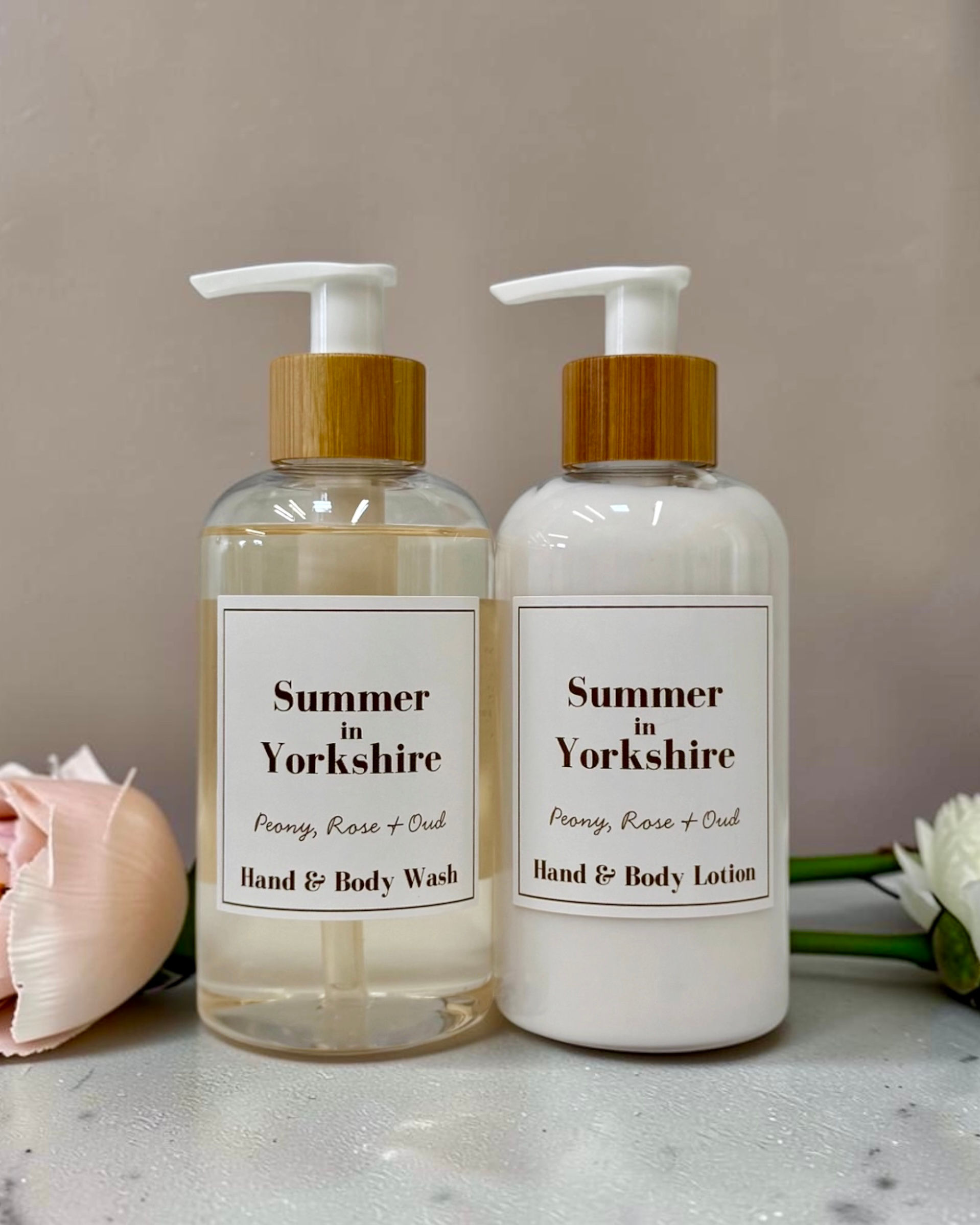 Summer in Yorkshire - Peony, Rose and Oud Hand and Body Care Set 2 x 250ml