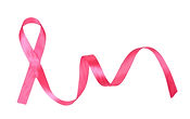 Pink breast cancer ribbon isolated on wh