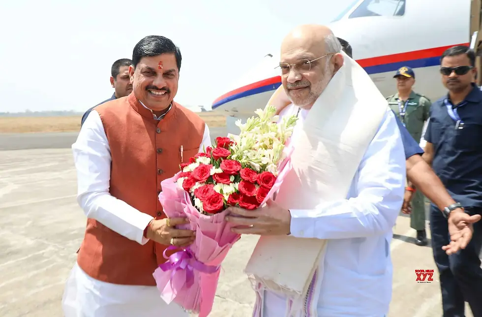 CM Mohan Yadav Welcomes Hon'ble Home Minister Amit Shah Ji at Raja Bhoj Airport