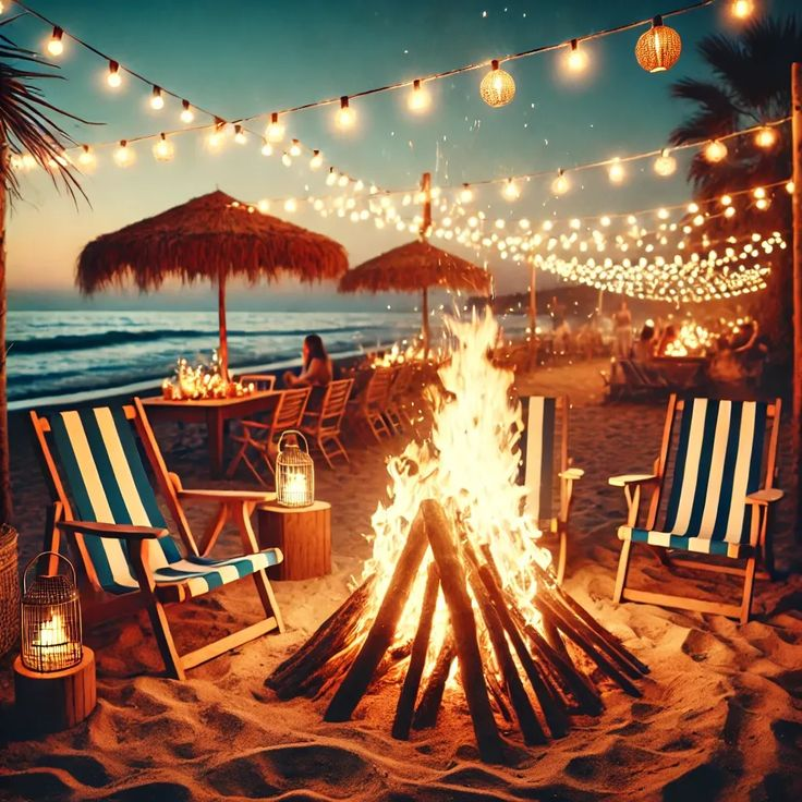 beach bonfire