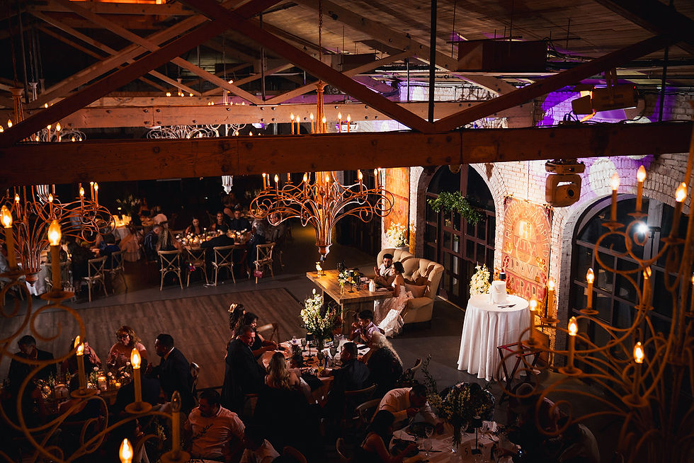 Wedding reception party at St. Rogers Depot in El Paso Texas. Luxury wedding venue in El Paso. Luxury wedding photographer in El Paso Texas.