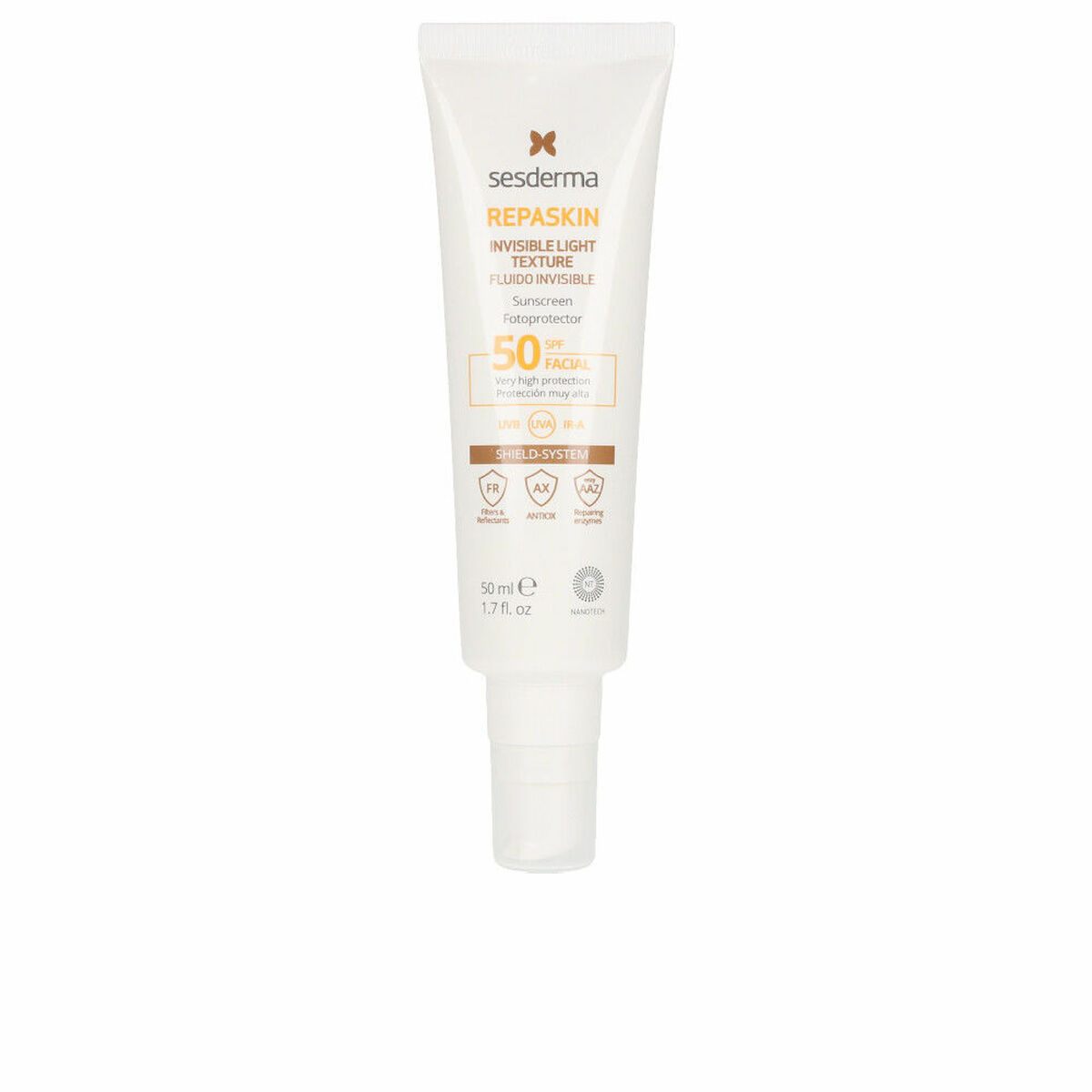 Latte Solare Fluido Sesderma Repaskin Invisible Spf 50 (50 ml)