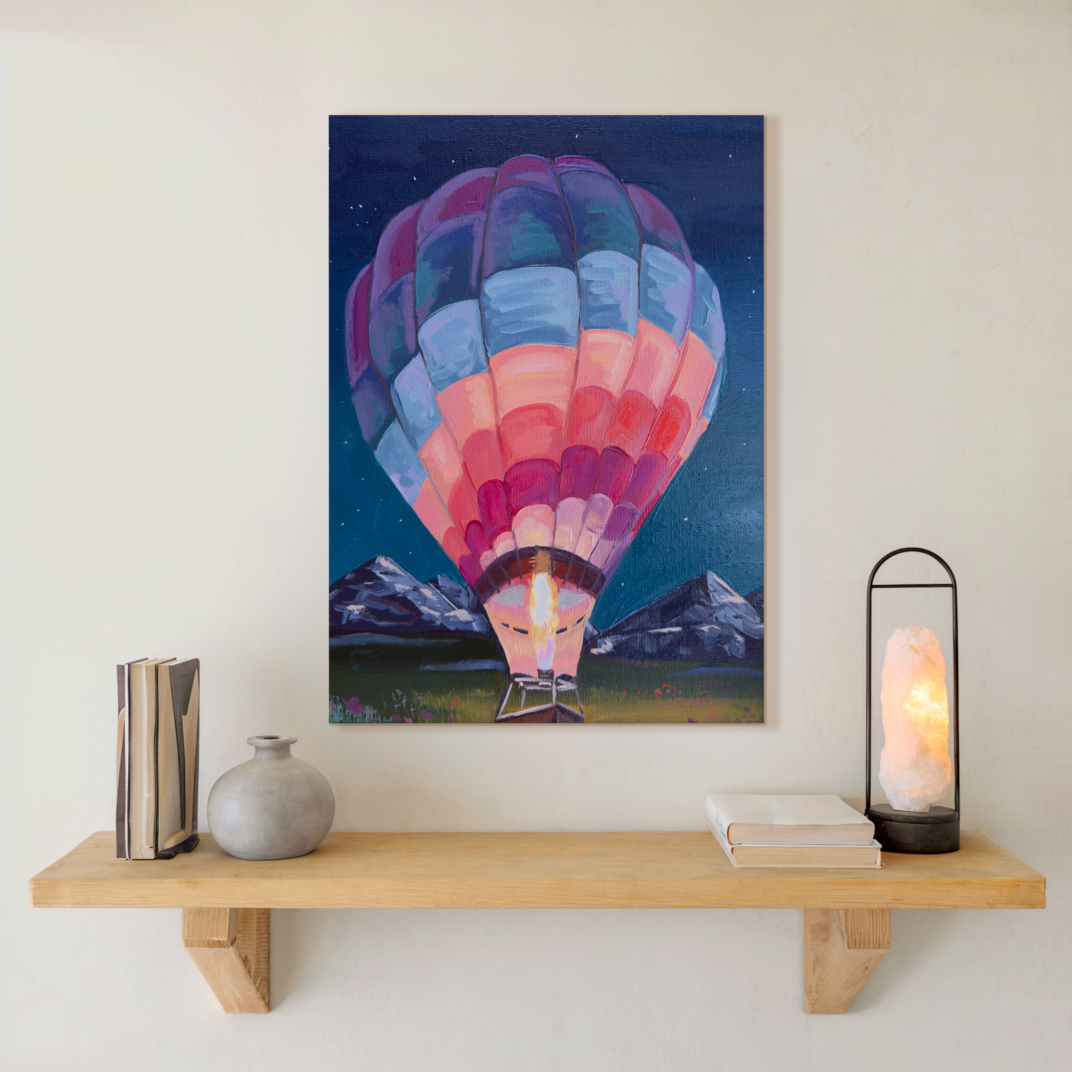 Balloon Glow 11 x 14 Original Oil Painting on Canvas Framed