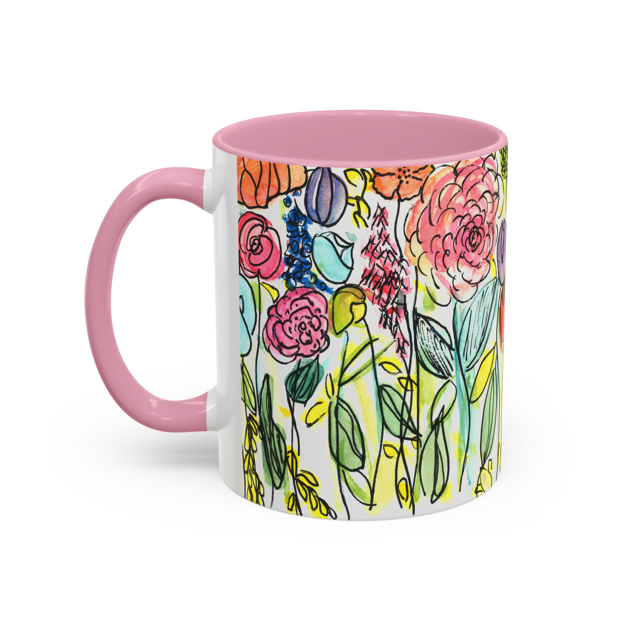 Doodley Blooms Watercolor Mug (11oz, 15oz)