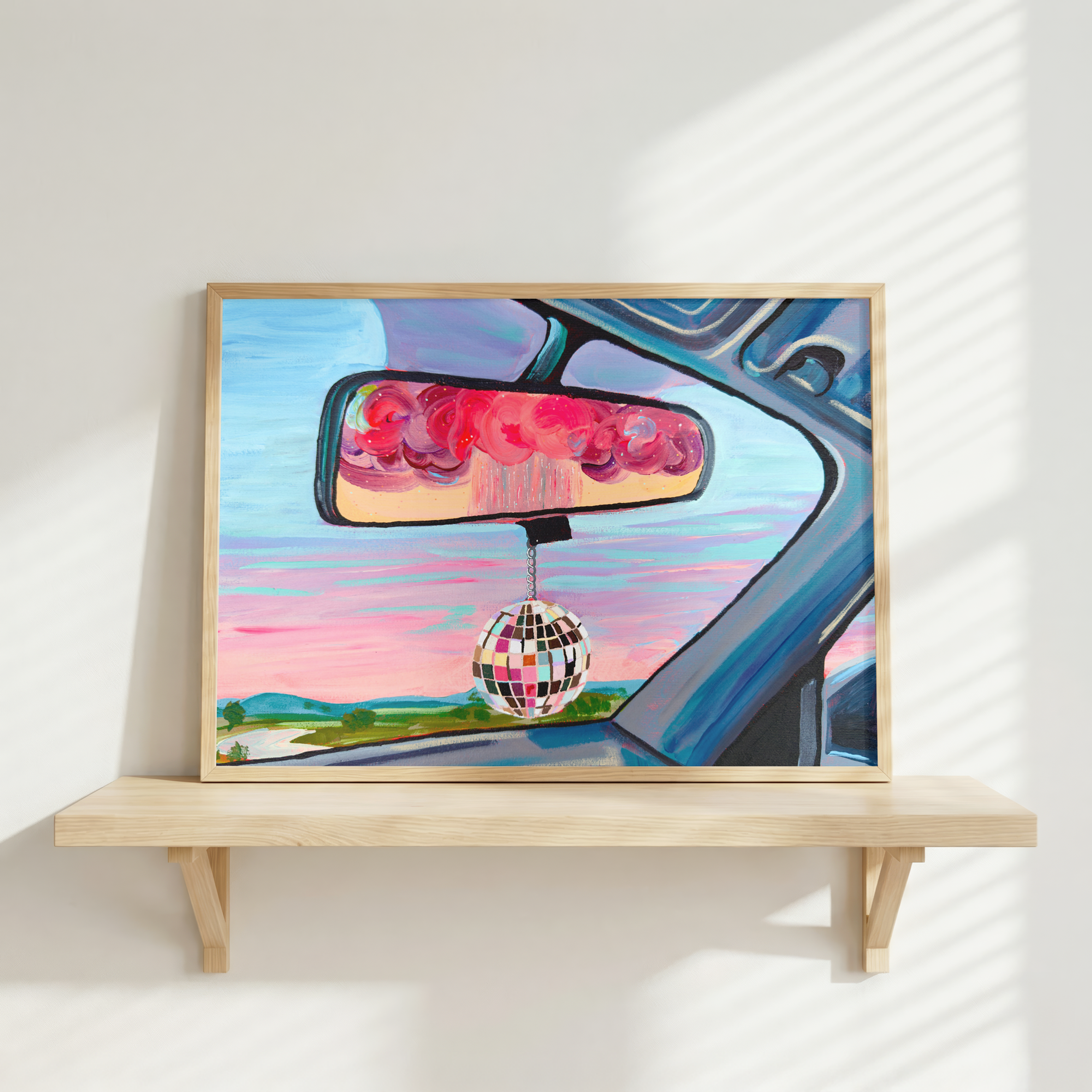 Rearview- 11x14 Original Acrylic Painting on Canvas