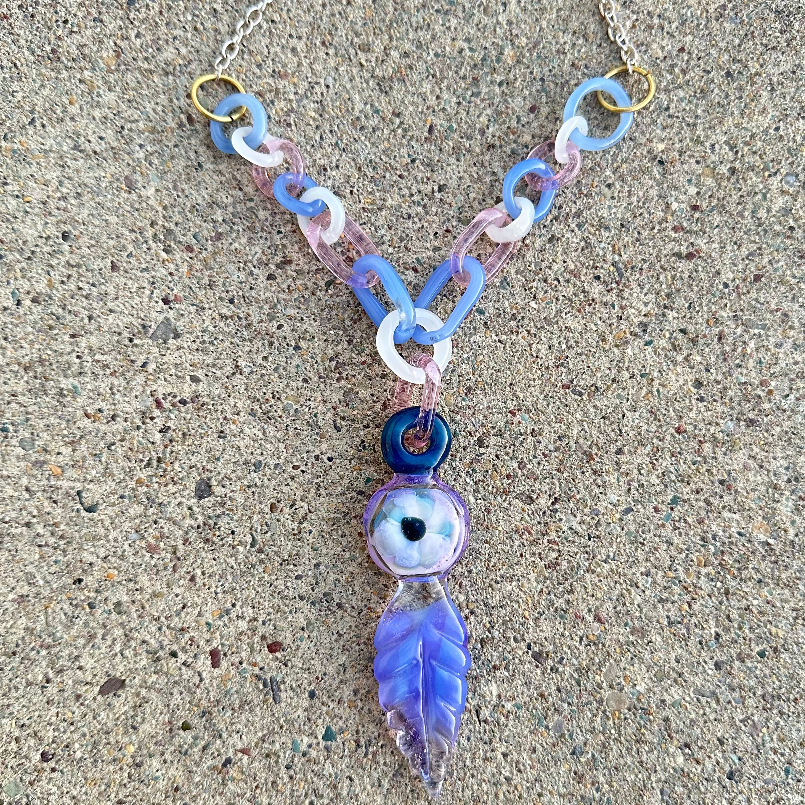 Glass Chain and Feather Collab Necklace