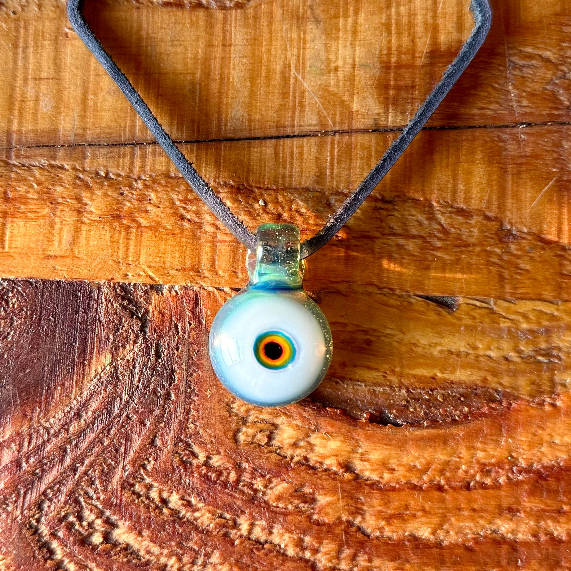 Sea Eye Pendant with Rainbow Iris
