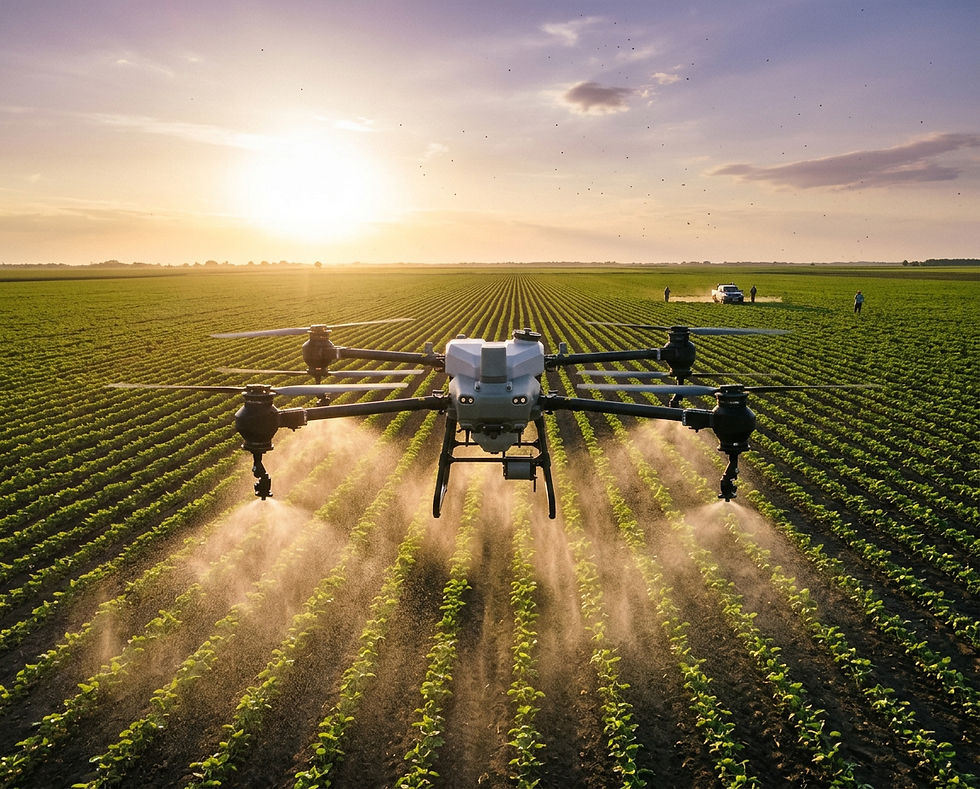 Usev na njivi spreman za dronsko prskanje i agro tretman