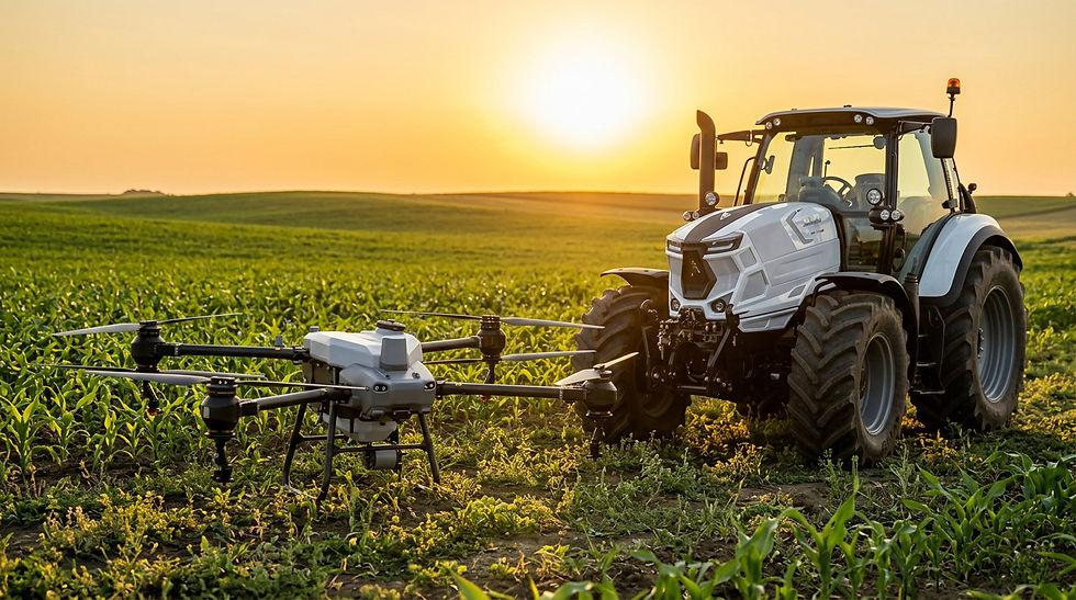 dji agras t50 pored trktora