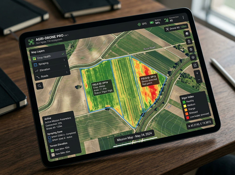 Planiranje rute za prskanje useva dronom preko digitalne mape