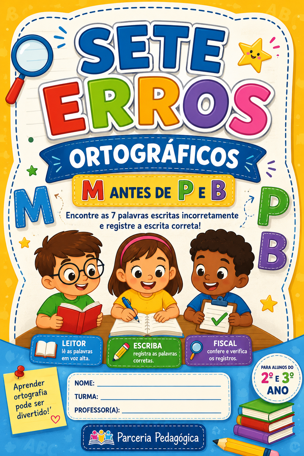 Jogo dos Sete Erros Ortográficos - M antes de P e B